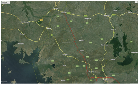 Project map of Kisumu-Malaba (phase 2C) section of Kenya SGR