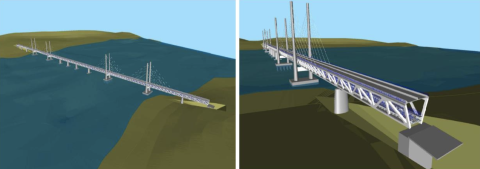 Brazzaville-Kinshasa Road-Rail Bridge rendering