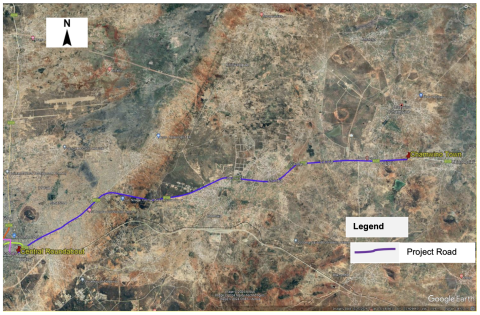 Map of Chamwino - Dodoma road section